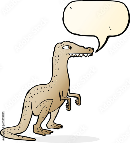 cartoon dinosaur with speech bubble