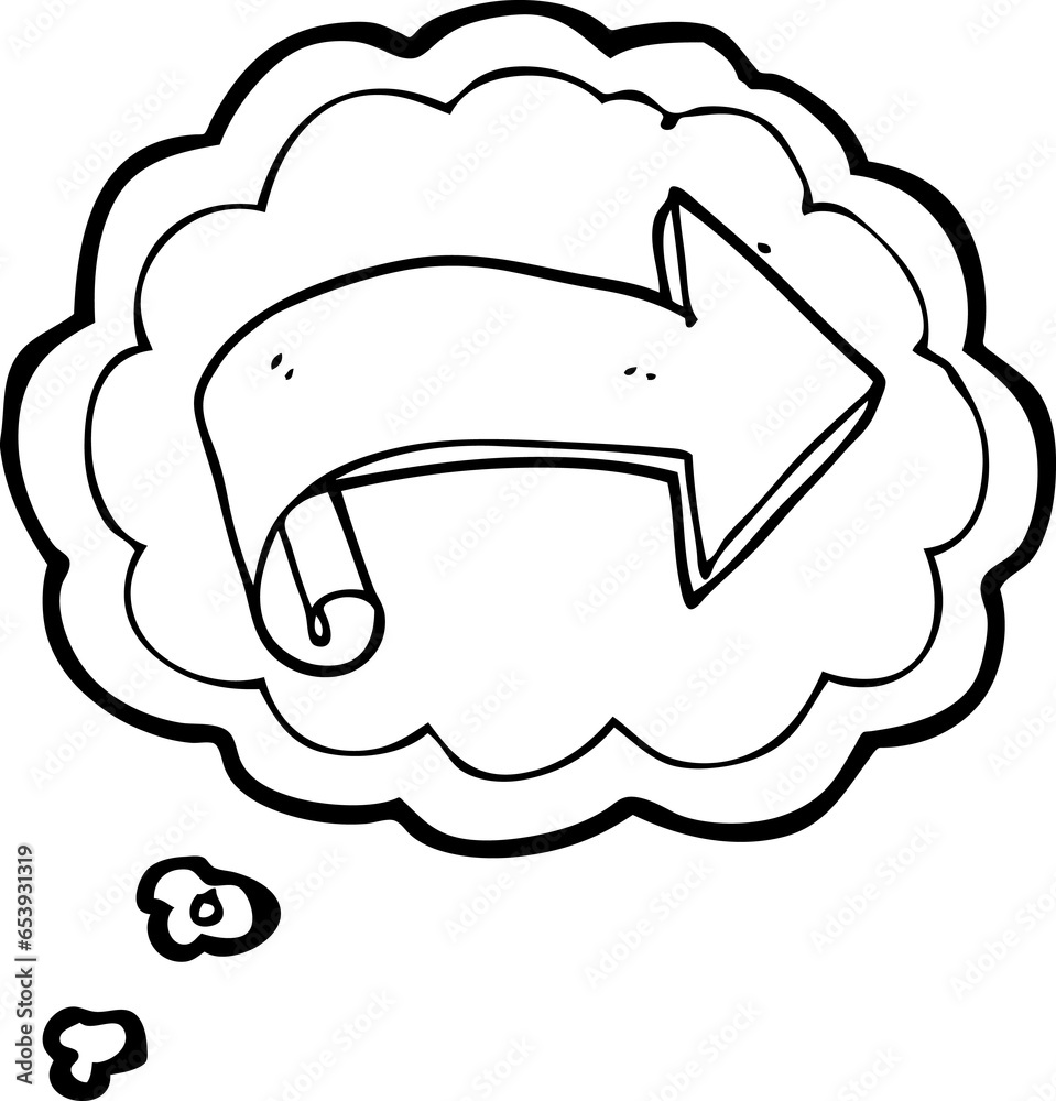 freehand drawn thought bubble cartoon arrow freehand drawn thought bubble cartoon arrow