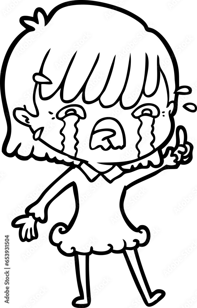 cartoon girl crying