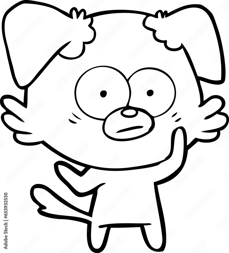 Obraz premium nervous dog cartoon