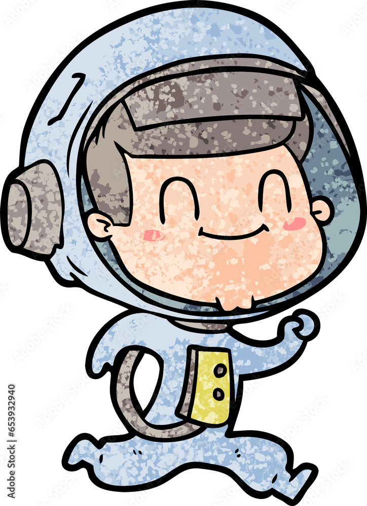Obraz premium happy cartoon astronaut