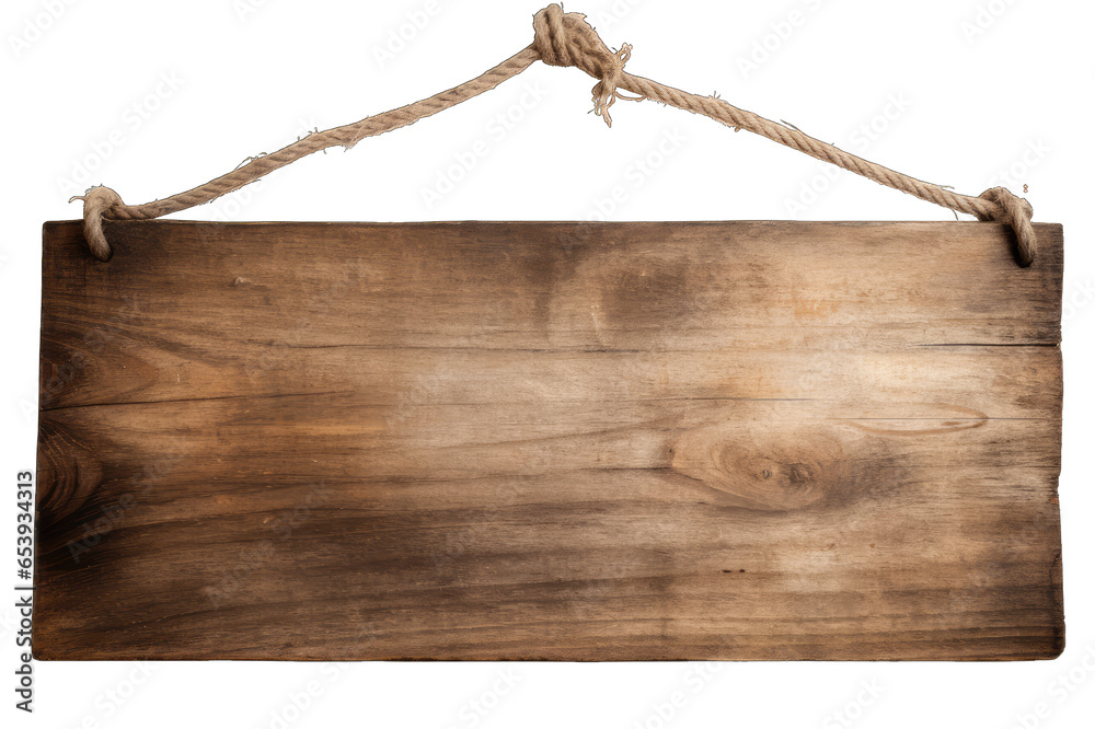 Wooden board hanging on ropes isolated on transparent and white background. Png transparent Wooden board hanging on ropes isolated on transparent and white background. Png transparent