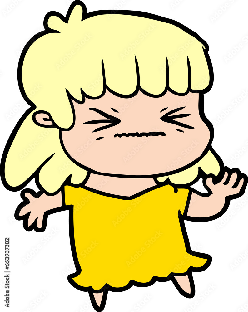 cartoon angry girl