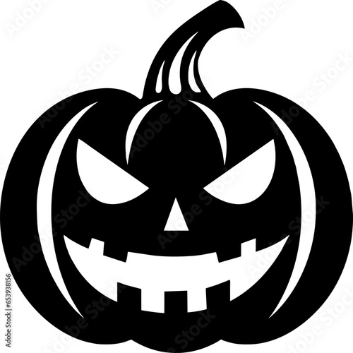 Vector pumpkin silhouette illustration icon on a white background