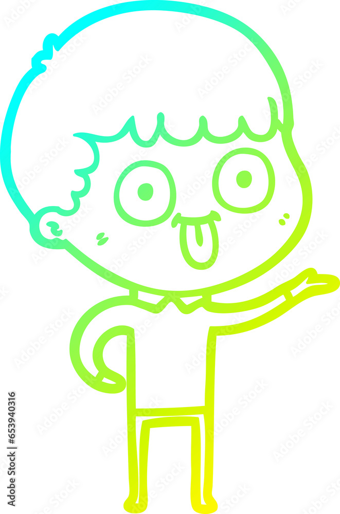 cold gradient line drawing of a cartoon man staring cold gradient line drawing of a cartoon man staring