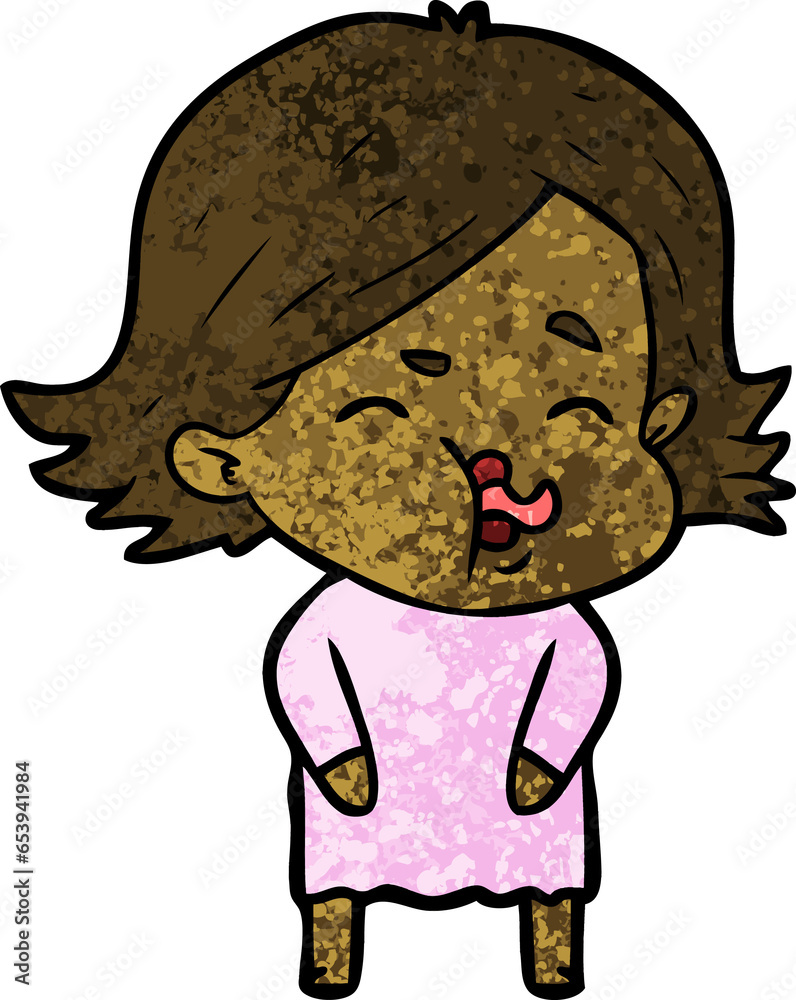cartoon girl pulling face cartoon girl pulling face