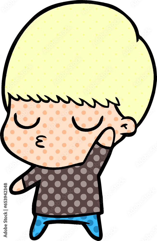 Fototapeta premium cartoon calm boy
