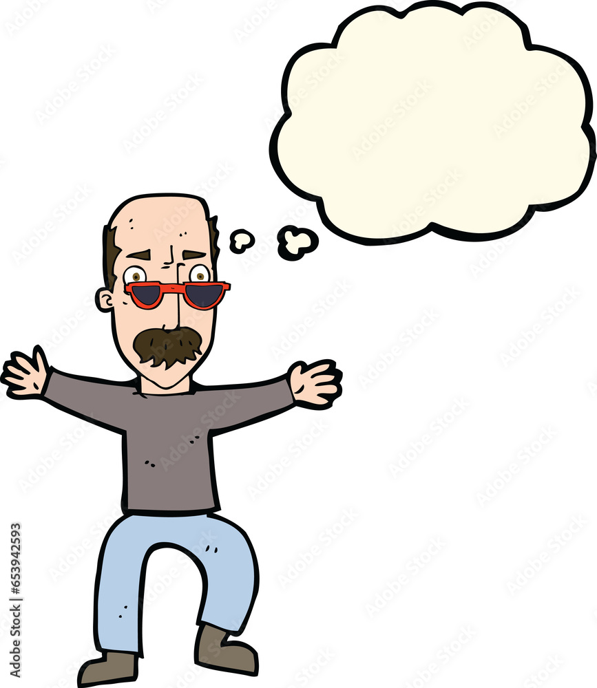 cartoon old man waving arms with thought bubble cartoon old man waving arms with thought bubble