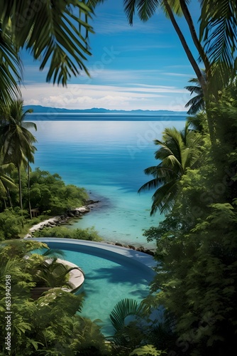 Dive into the beauty of tropical paradises. Generative AI © Cobzaru