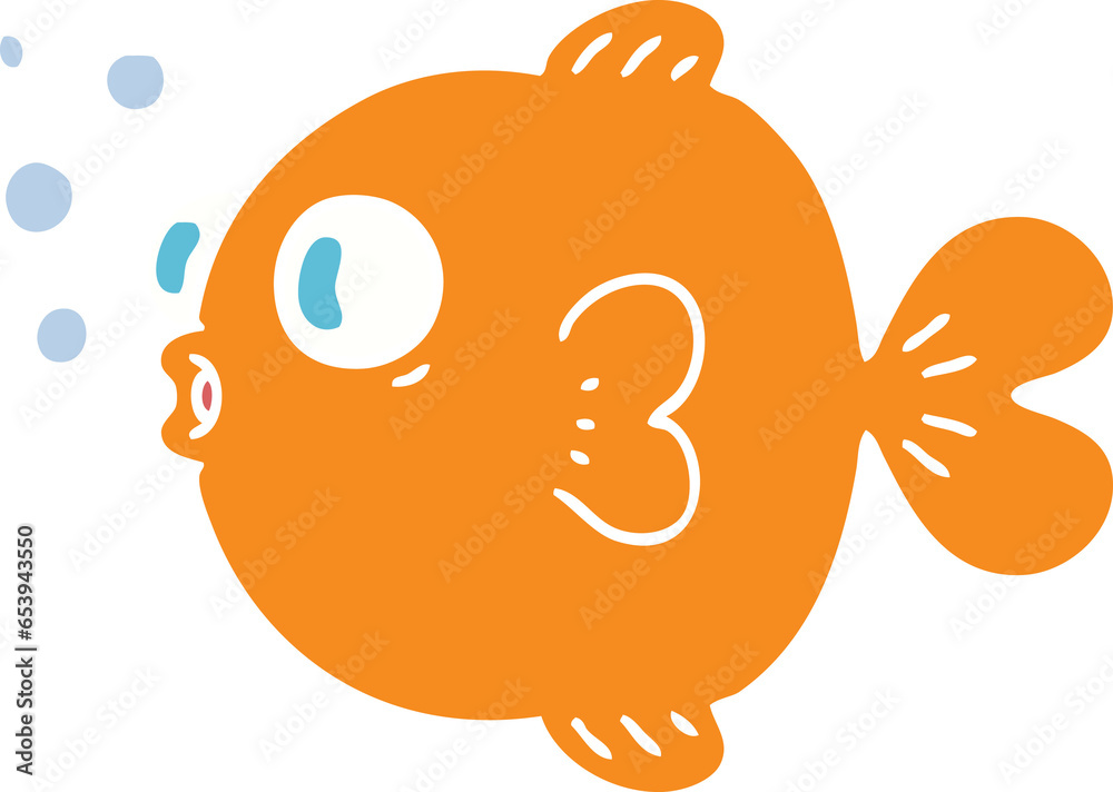 Obraz premium hand drawn quirky cartoon fish