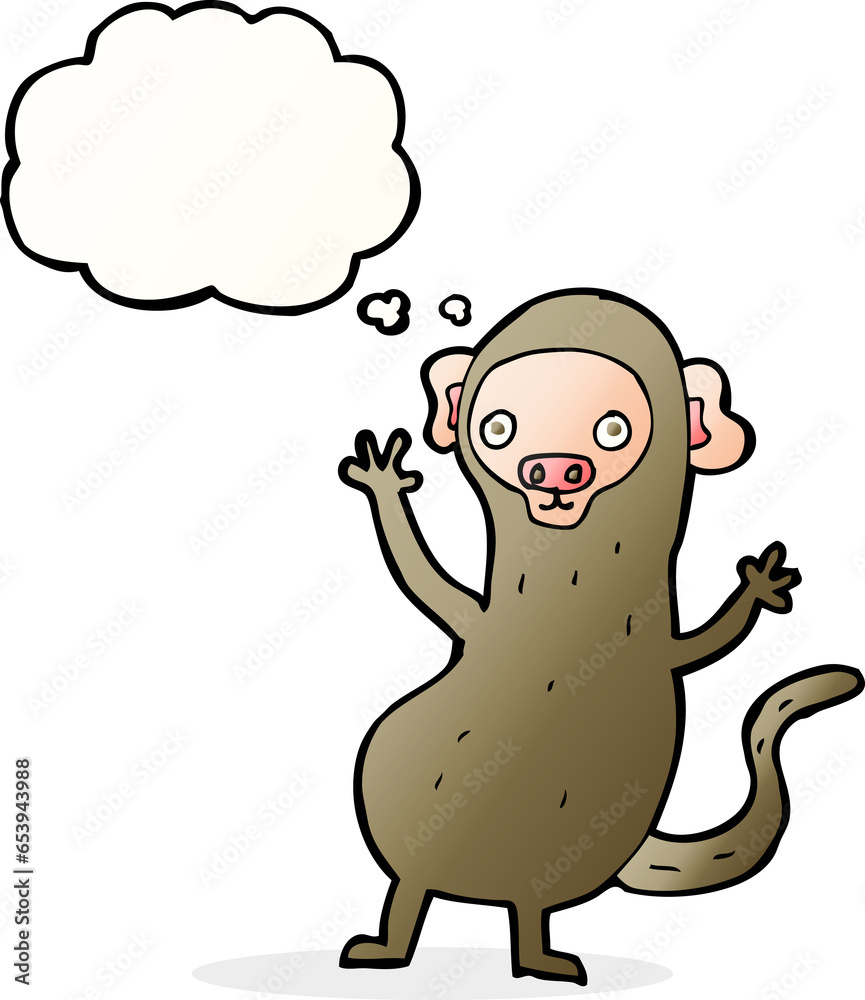 cartoon monkey with thought bubble cartoon monkey with thought bubble