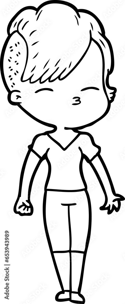 cartoon squinting girl cartoon squinting girl