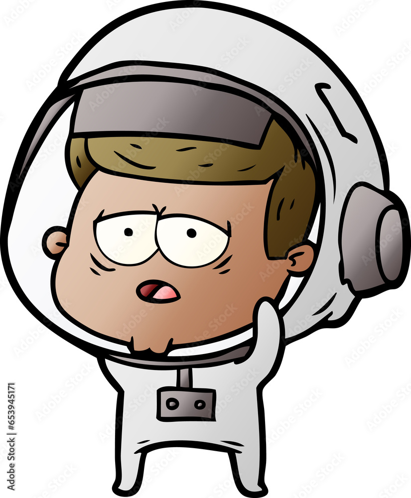 cartoon tired astronaut cartoon tired astronaut