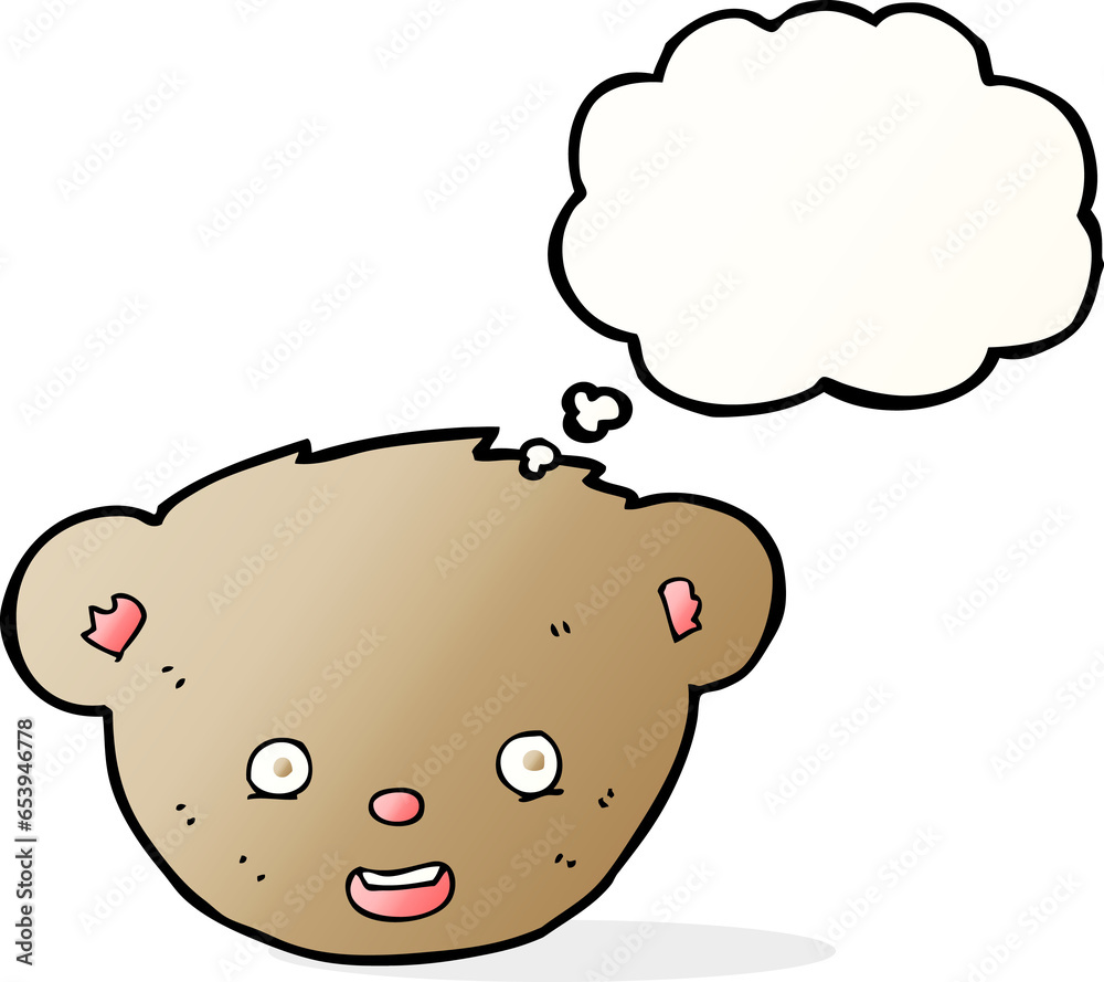 cartoon teddy bear face with thought bubble cartoon teddy bear face with thought bubble
