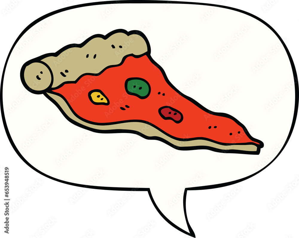 cartoon pizza with speech bubble cartoon pizza with speech bubble