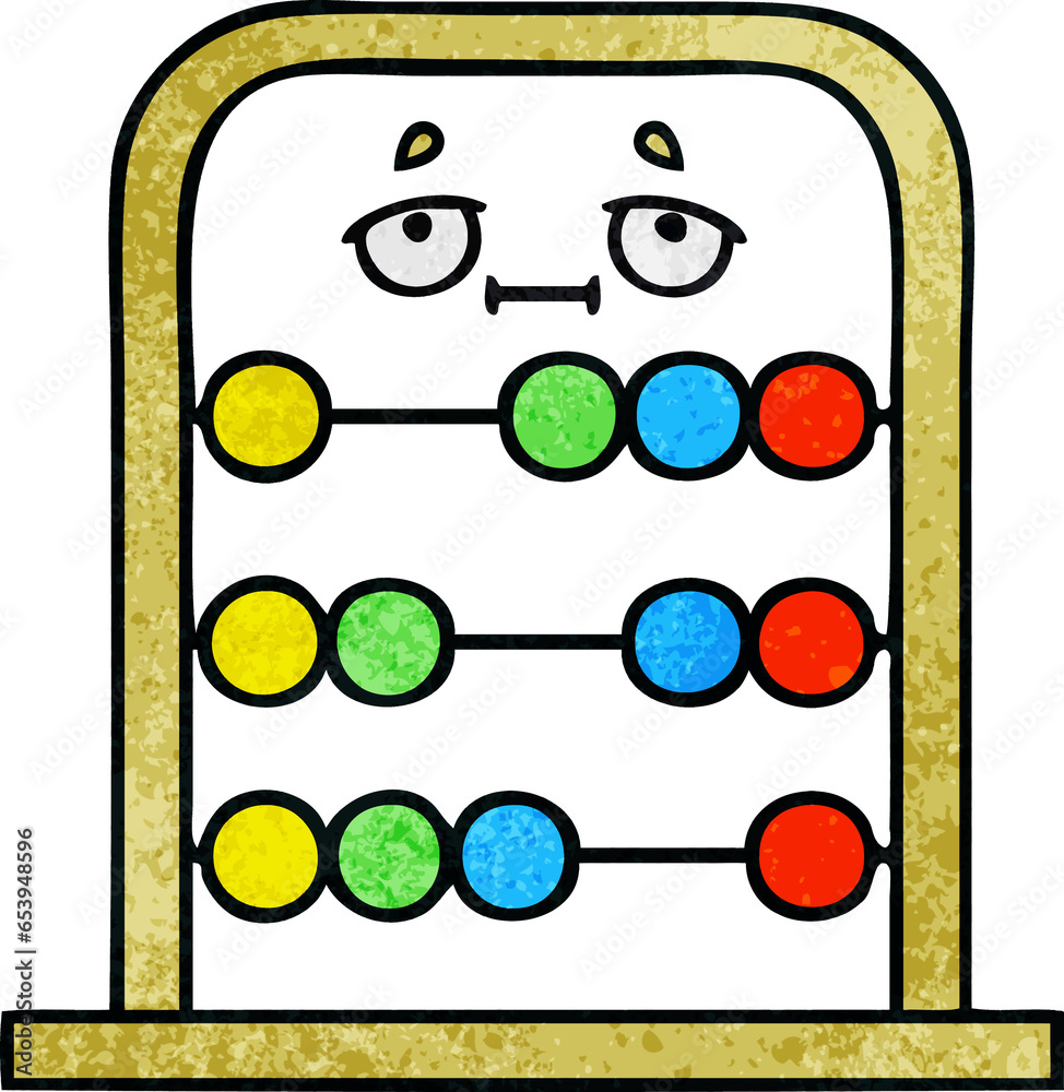 retro grunge texture cartoon of a abacus retro grunge texture cartoon of a abacus