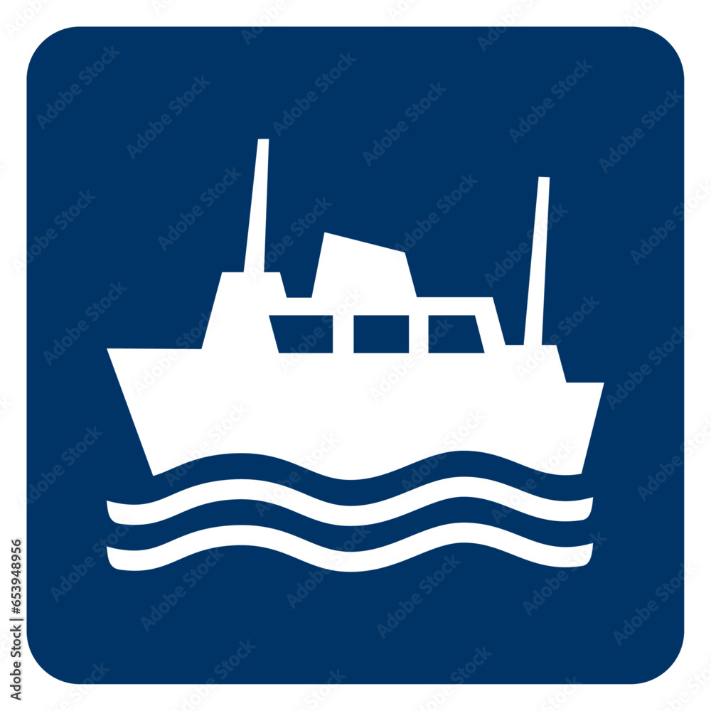 Vector graphic of sign indicating a ferry port location
