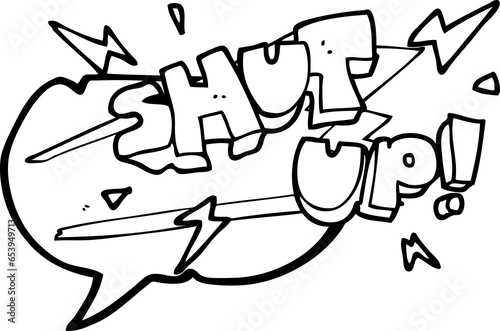 Wallpaper Mural freehand drawn speech bubble cartoon shut up! symbol Torontodigital.ca