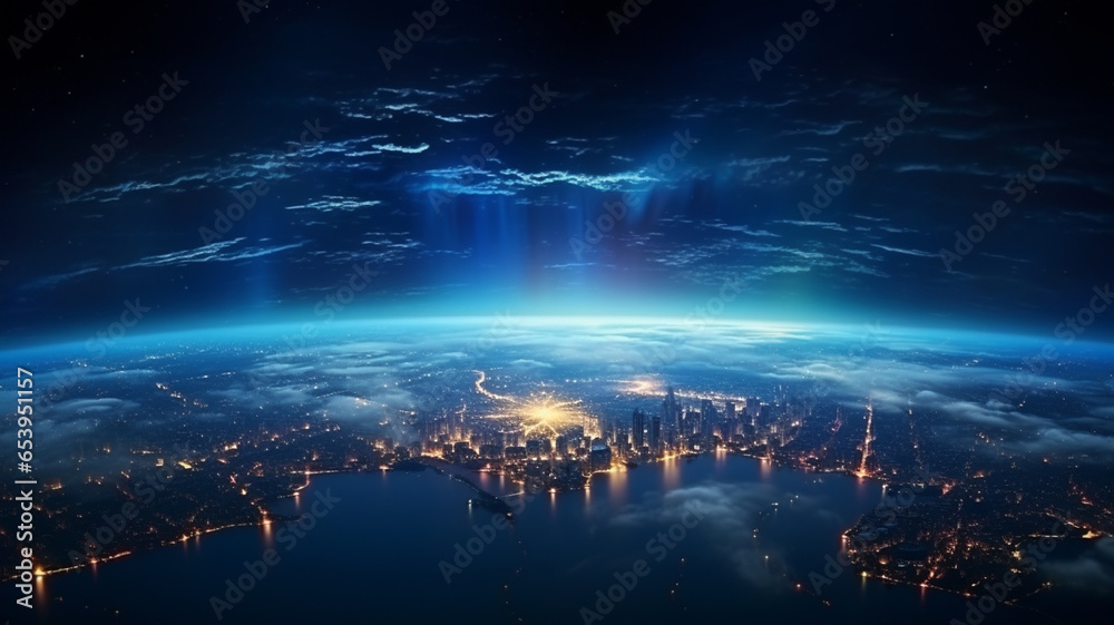 planet earth and sunrise. the image of the earth. planet earth and sunrise. the image of the earth.