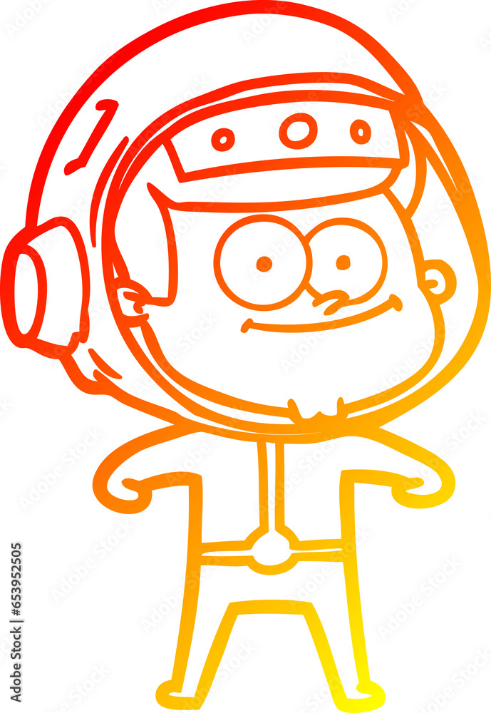 warm gradient line drawing of a happy astronaut cartoon warm gradient line drawing of a happy astronaut cartoon