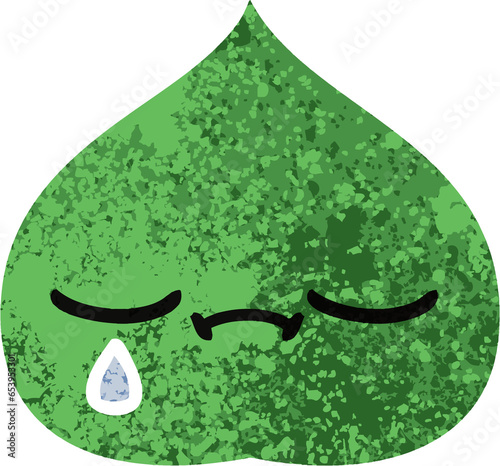 retro illustration style cartoon of a expressional leaf photo