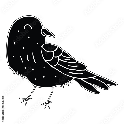 Hand drawing style of bird vector. It is suitable for animal icon, sign or symbol.