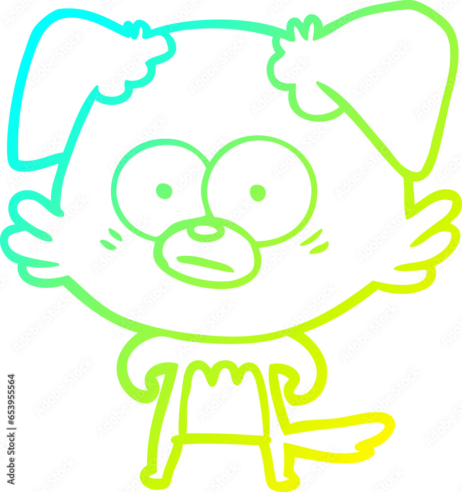 cold gradient line drawing of a nervous dog cartoon cold gradient line drawing of a nervous dog cartoon