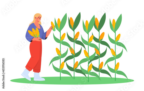 People with farm work vector concept