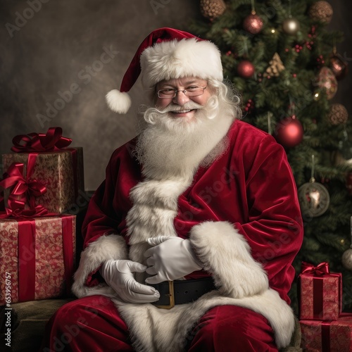 Santa Claus getting ready for Christmas