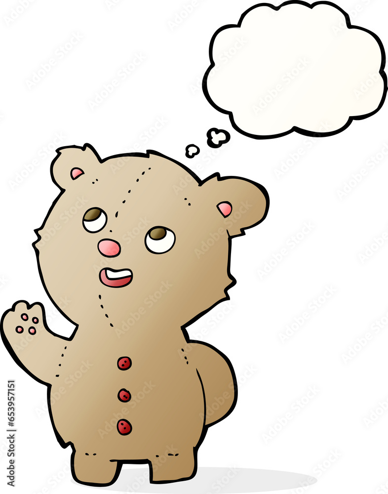 cartoon cute teddy bear with thought bubble cartoon cute teddy bear with thought bubble