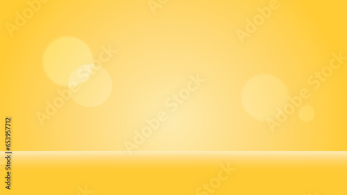 Illustration of a abstract yellow background with a circular spot and a spotlight.
