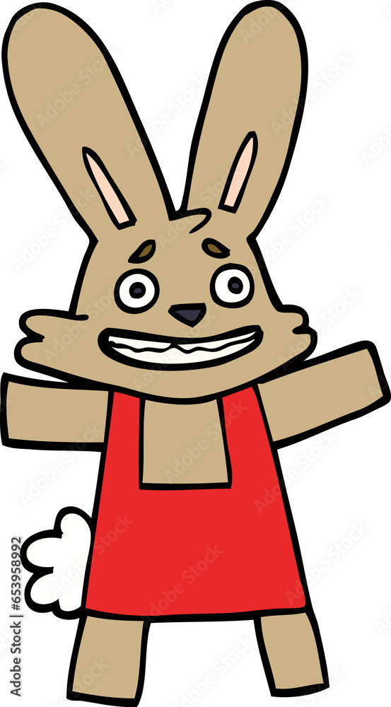 cartoon doodle scared looking rabbit cartoon doodle scared looking rabbit