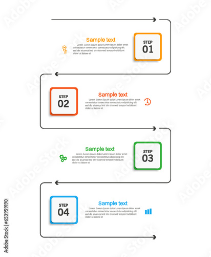 Vector business infographic template with icons and 4 options or steps