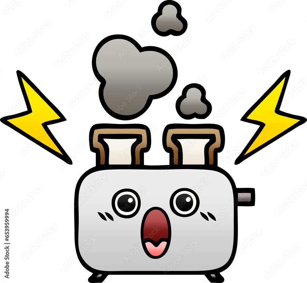 gradient shaded cartoon of a of a toaster gradient shaded cartoon of a of a toaster