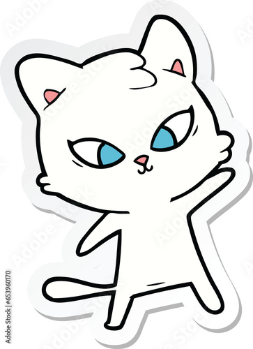 Fototapeta Naklejka Na Ścianę i Meble -  sticker of a cute cartoon cat