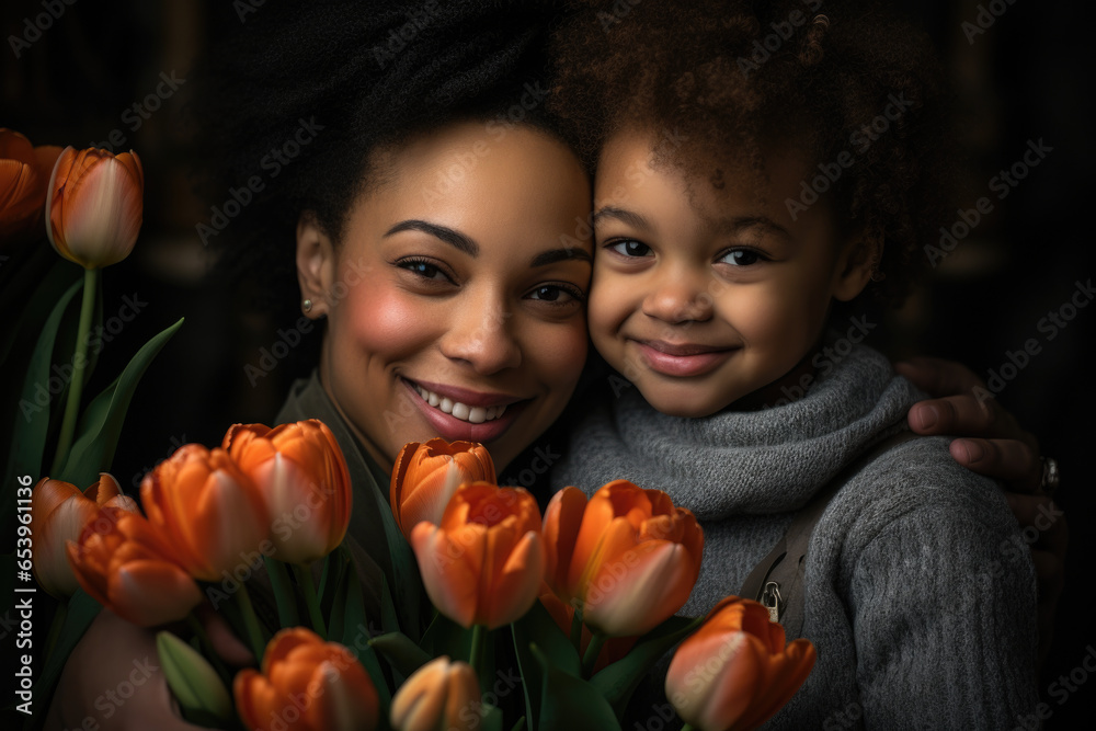 A woman and a child are posing for a picture. This image can be used in family-themed projects or for showcasing the bond between a mother and child. A woman and a child are posing for a picture. This image can be used in family-themed projects or for showcasing the bond between a mother and child.