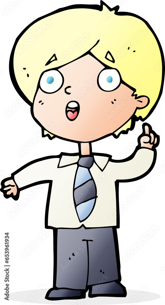 cartoon schoolboy answering question cartoon schoolboy answering question