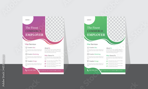 Business Flyer Layout in Two Colors modern template perfect for creative professional business