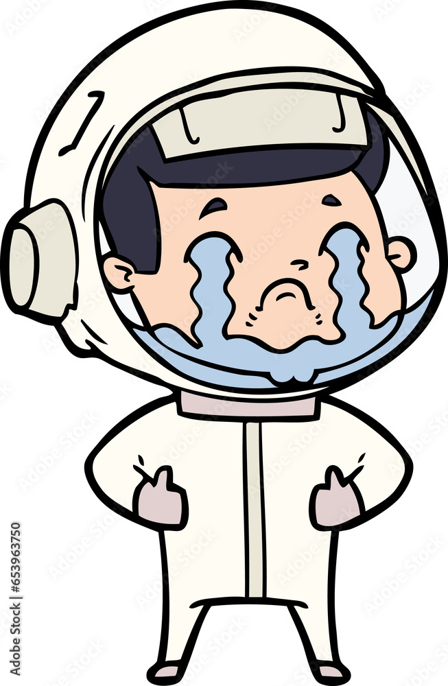 cartoon crying astronaut