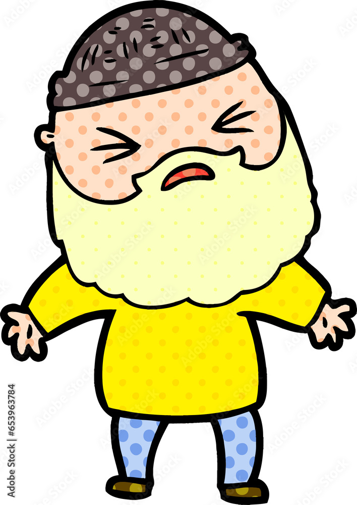 Obraz premium cartoon man with beard