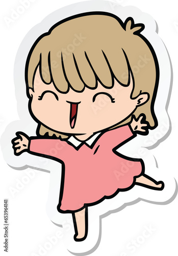 sticker of a cartoon woman