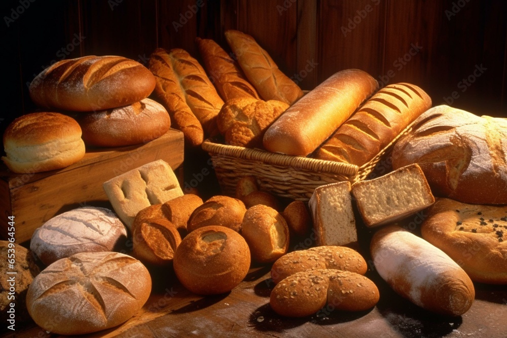 variety of oven-fresh bread. Generative AI
