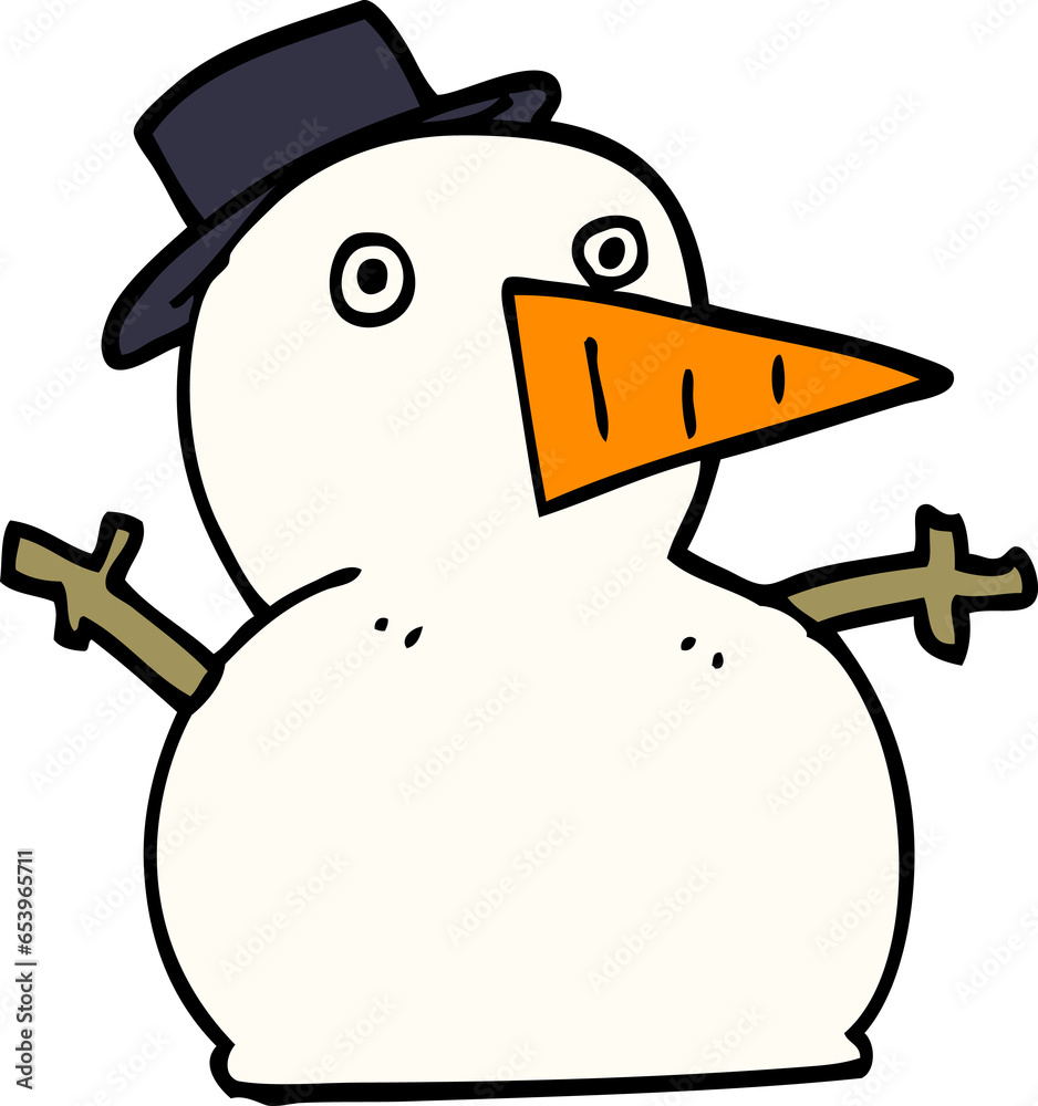 Fototapeta premium cartoon doodle funny snowman
