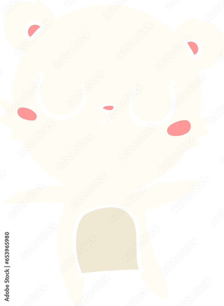 peaceful flat color style cartoon polar bear peaceful flat color style cartoon polar bear