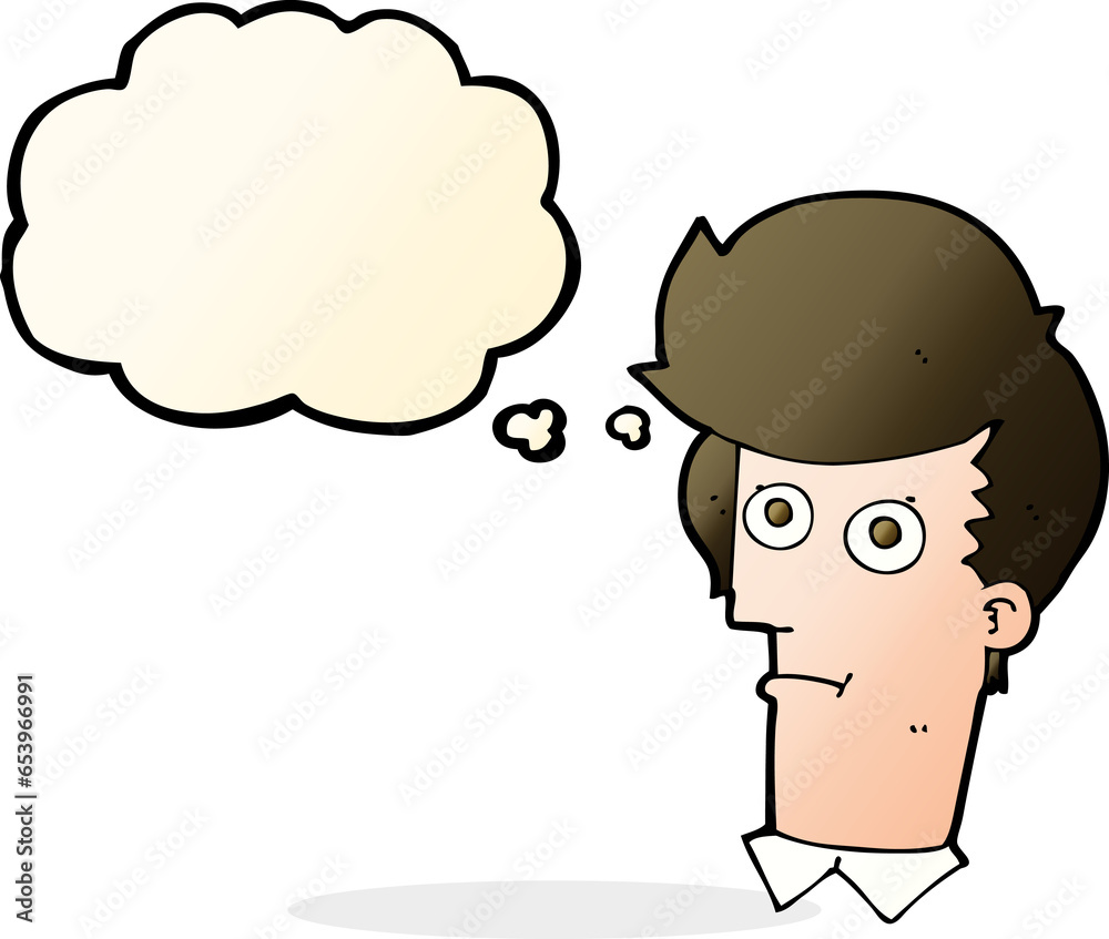 cartoon staring face with thought bubble cartoon staring face with thought bubble