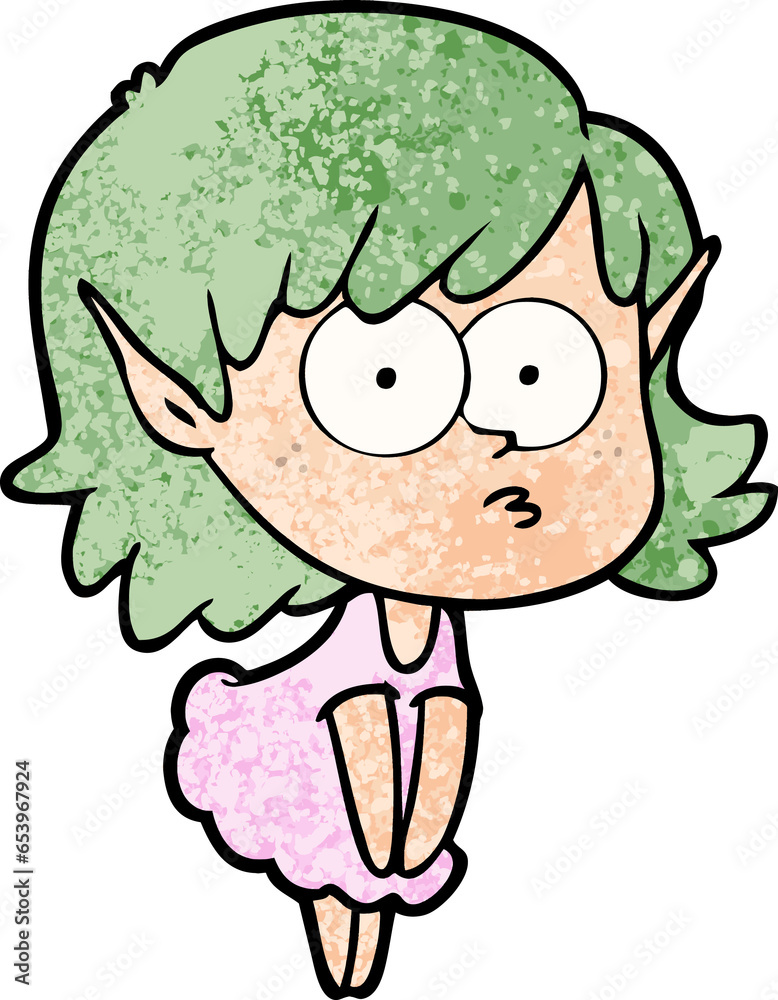 cartoon elf girl staring cartoon elf girl staring