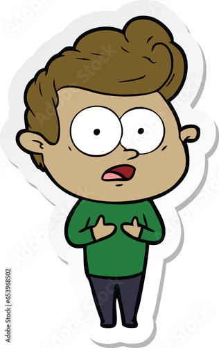 sticker of a cartoon staring man