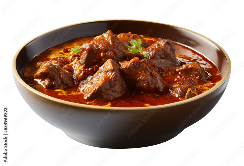 Rogan josh on transparent background. Generative AI. Rogan josh on transparent background. Generative AI.