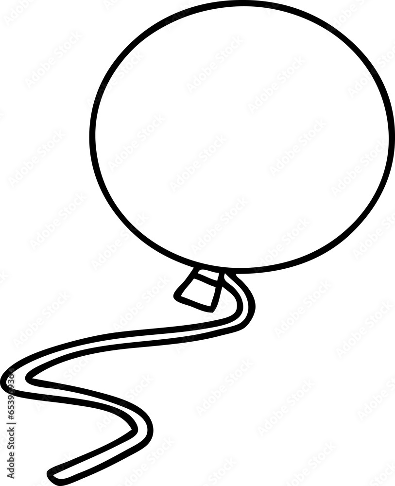 line doodle of a floating balloon line doodle of a floating balloon