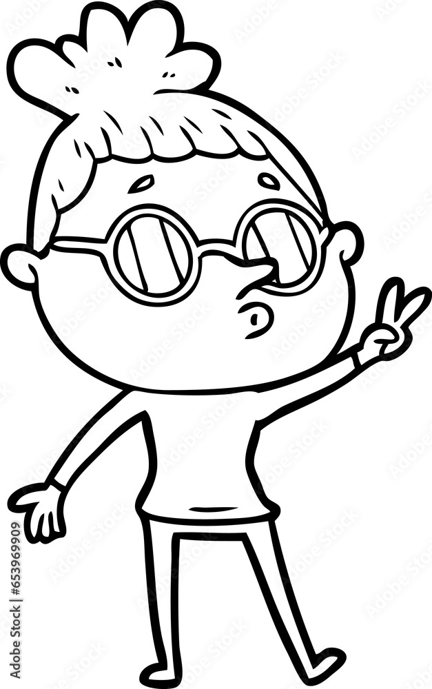 cartoon woman wearing glasses
